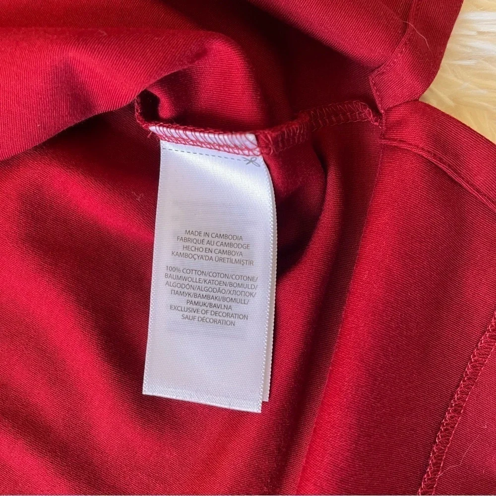Ralph Lauren Dark Red Polo Shirt Pima Soft Touch White Buttons Blue Logo Mens L